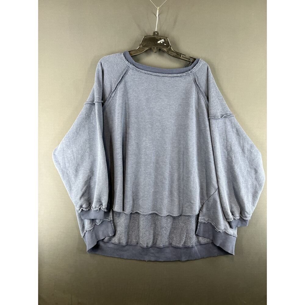 New Free People One To Beat Pullover Size Small Blue